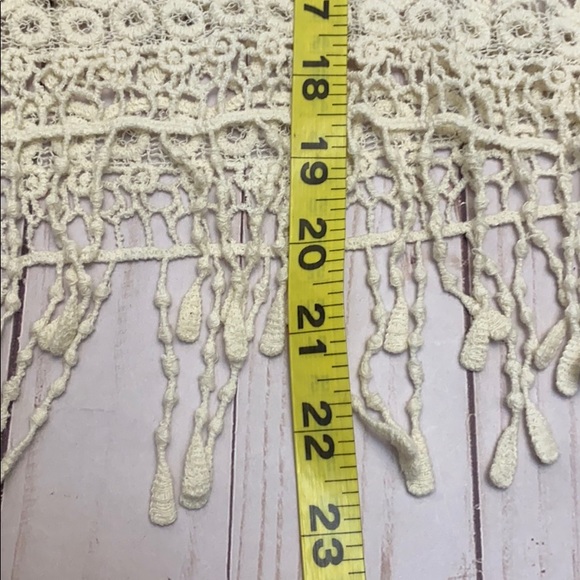 Cream Crochet Open Knit Sheer Blouse - Picture 9 of 14